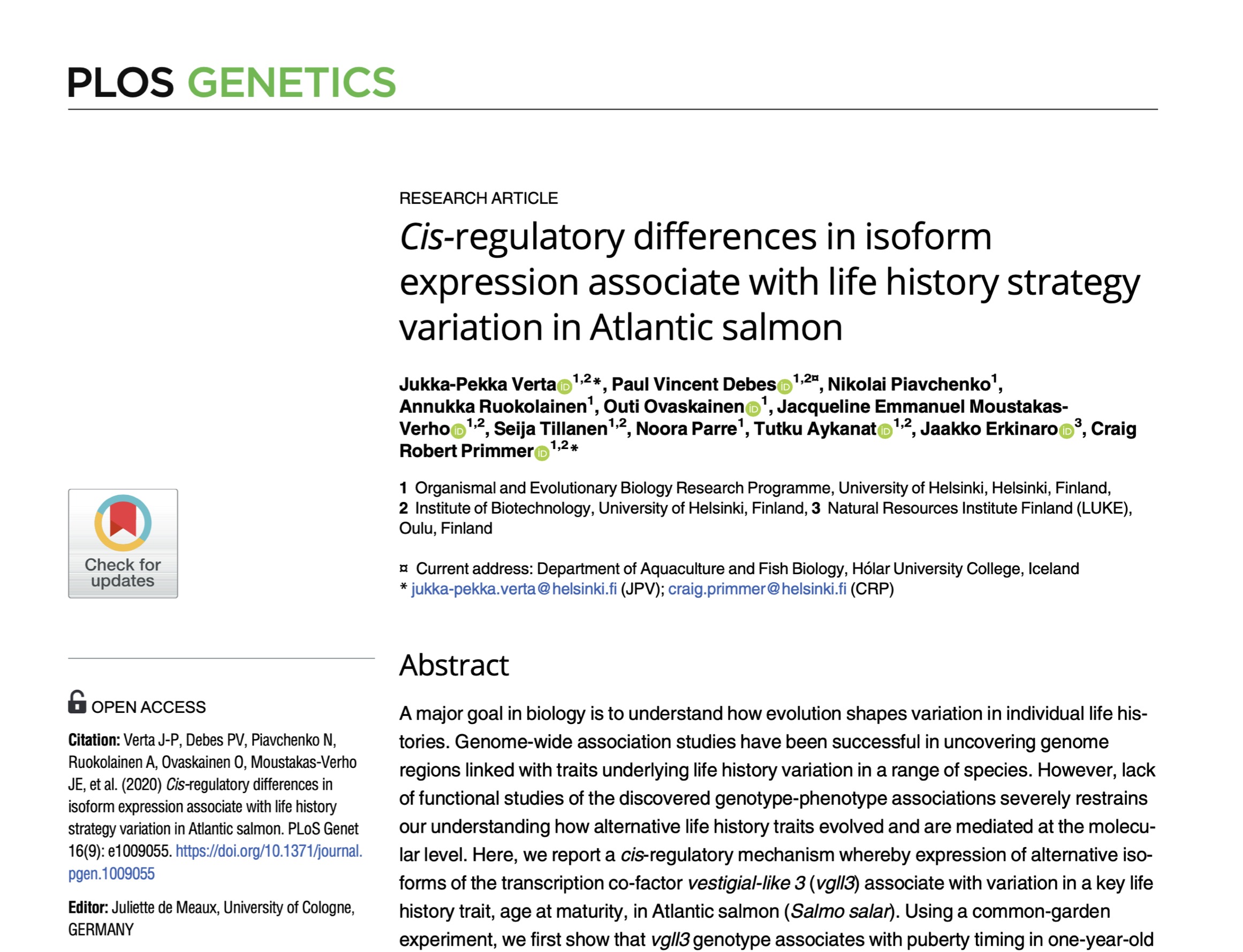 Cis-regulatory differences in isoform expression associate with life history strategy variation in Atlantic salmon